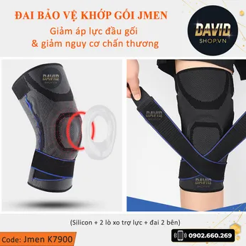 Đai bảo vệ khớp gối silicon 3 trong 1 Jmen K7900 hàng xịn