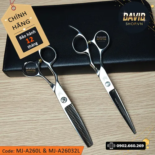 Bộ kéo cắt tóc tay trái & kéo tỉa tóc Mark'J 6 inch A260L và A26032L