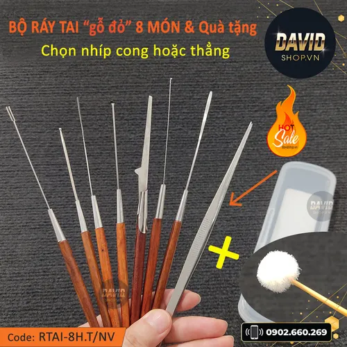 Bộ lấy ráy tai Nghĩa Vina 8 món & Quà tặng