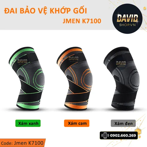 Đai bảo vệ khớp gối Jmen K7100 có đai quấn bảo vệ