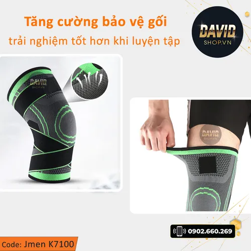 Đai bảo vệ khớp gối Jmen K7100 có đai quấn bảo vệ