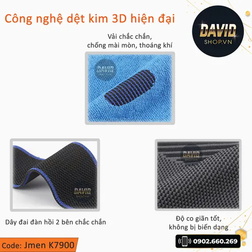 Đai bảo vệ khớp gối silicon 3 trong 1 Jmen K7900 hàng xịn
