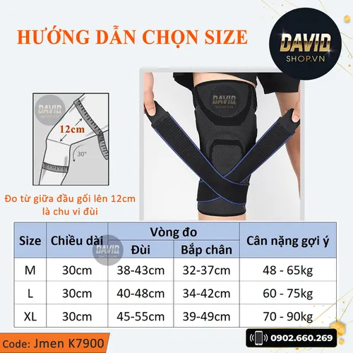 Đai bảo vệ khớp gối silicon 3 trong 1 Jmen K7900 hàng xịn