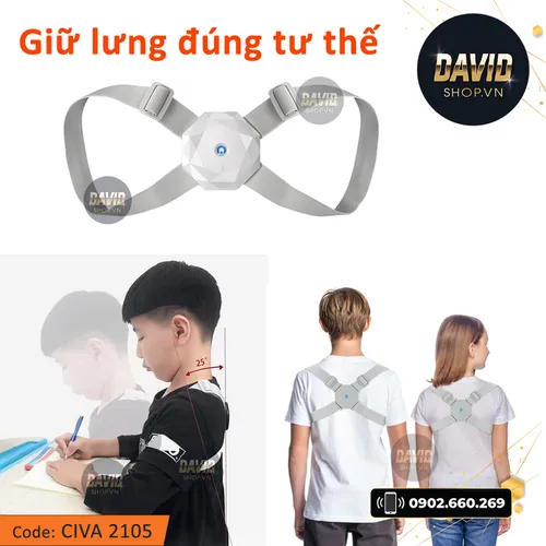 Đai chống gù lưng cho trẻ em báo rung thông minh posture corrector CIVA 2105