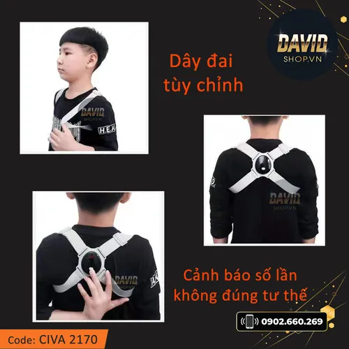 Đai chống gù lưng cho trẻ em báo rung thông minh posture corrector CIVA 2170