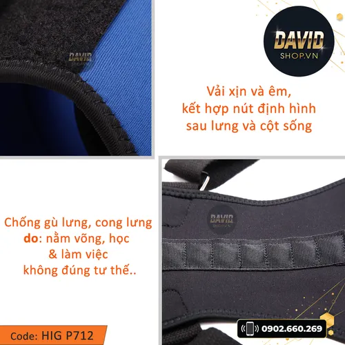 Đai chống gù lưng HIG P712 cao cấp