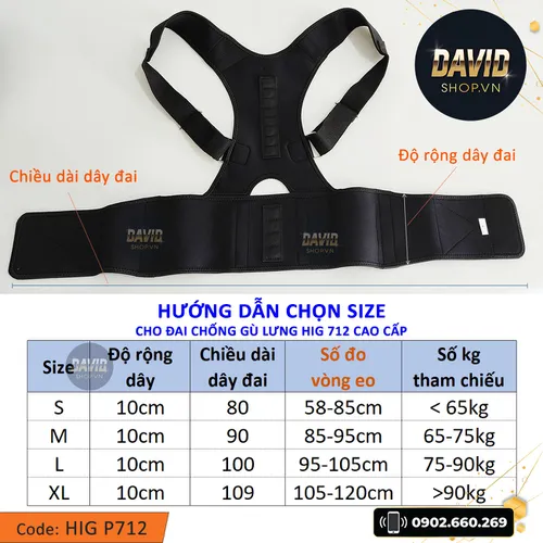 Đai chống gù lưng HIG P712 cao cấp