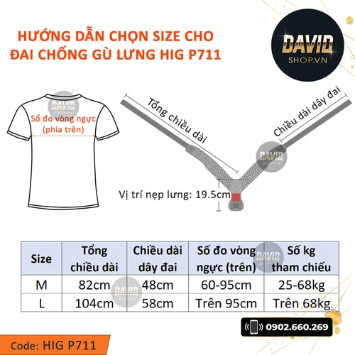 Đai chống gù lưng HIG P711 hàng xịn