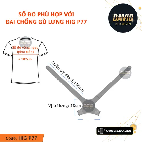 Đai chống gù lưng HIG P77 hàng xịn