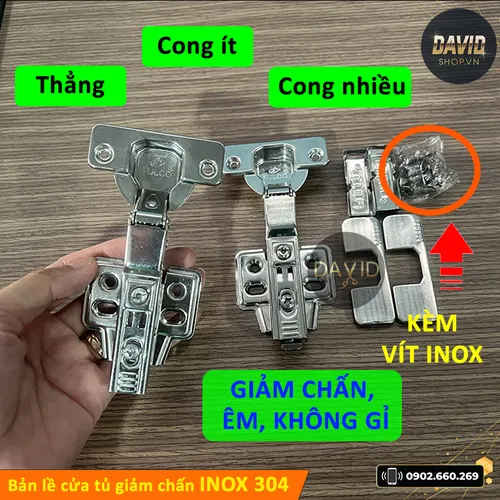 Bản lề giảm chấn inox 304 BL3F-001