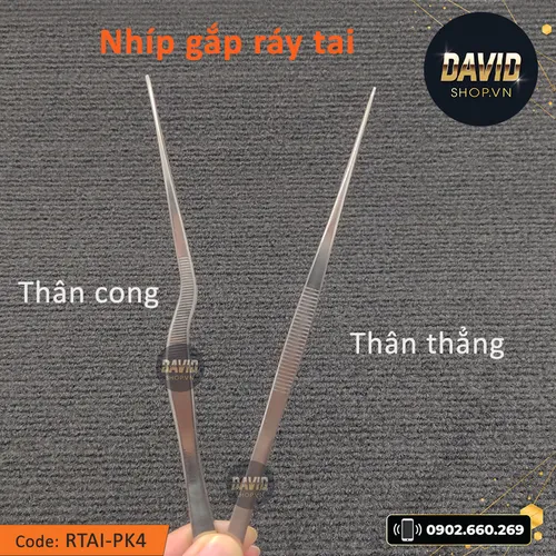 Nhíp gắp ráy tai thân cong