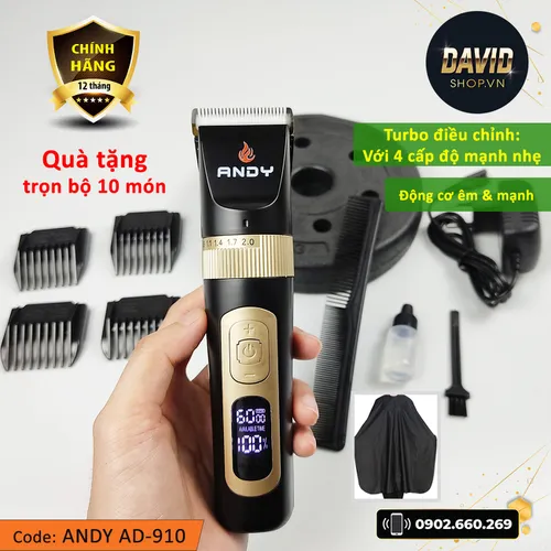 Tông đơ cắt tóc Andy AD-910 có 4 turbo điều chỉnh cấp độ