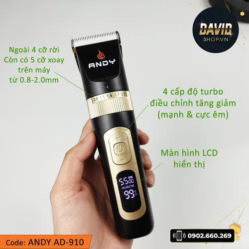 Tông đơ cắt tóc Andy AD-910 có 4 turbo điều chỉnh cấp độ