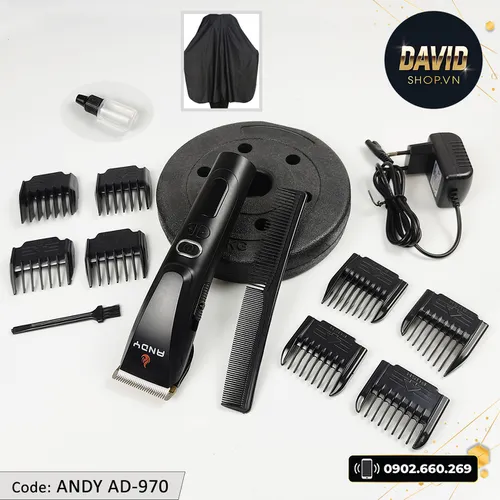 Tông đơ cắt tóc Andy AD-970 với 3 cấp độ điều chỉnh, động cơ siêu mạnh