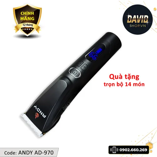 Tông đơ cắt tóc Andy AD-970 với 3 cấp độ điều chỉnh, động cơ siêu mạnh