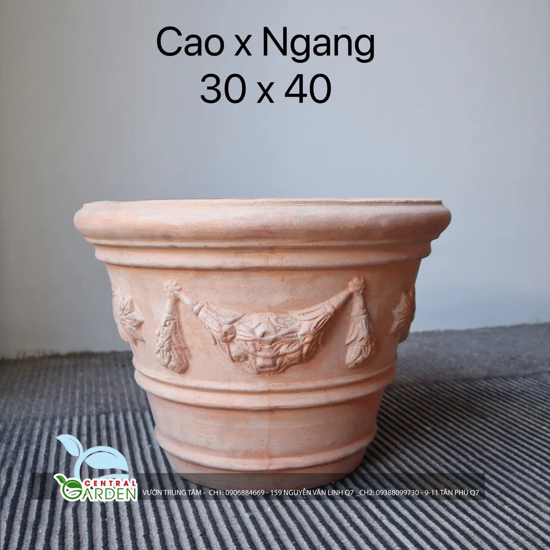 CHẬU ĐẤT NUNG VÀNH HOA