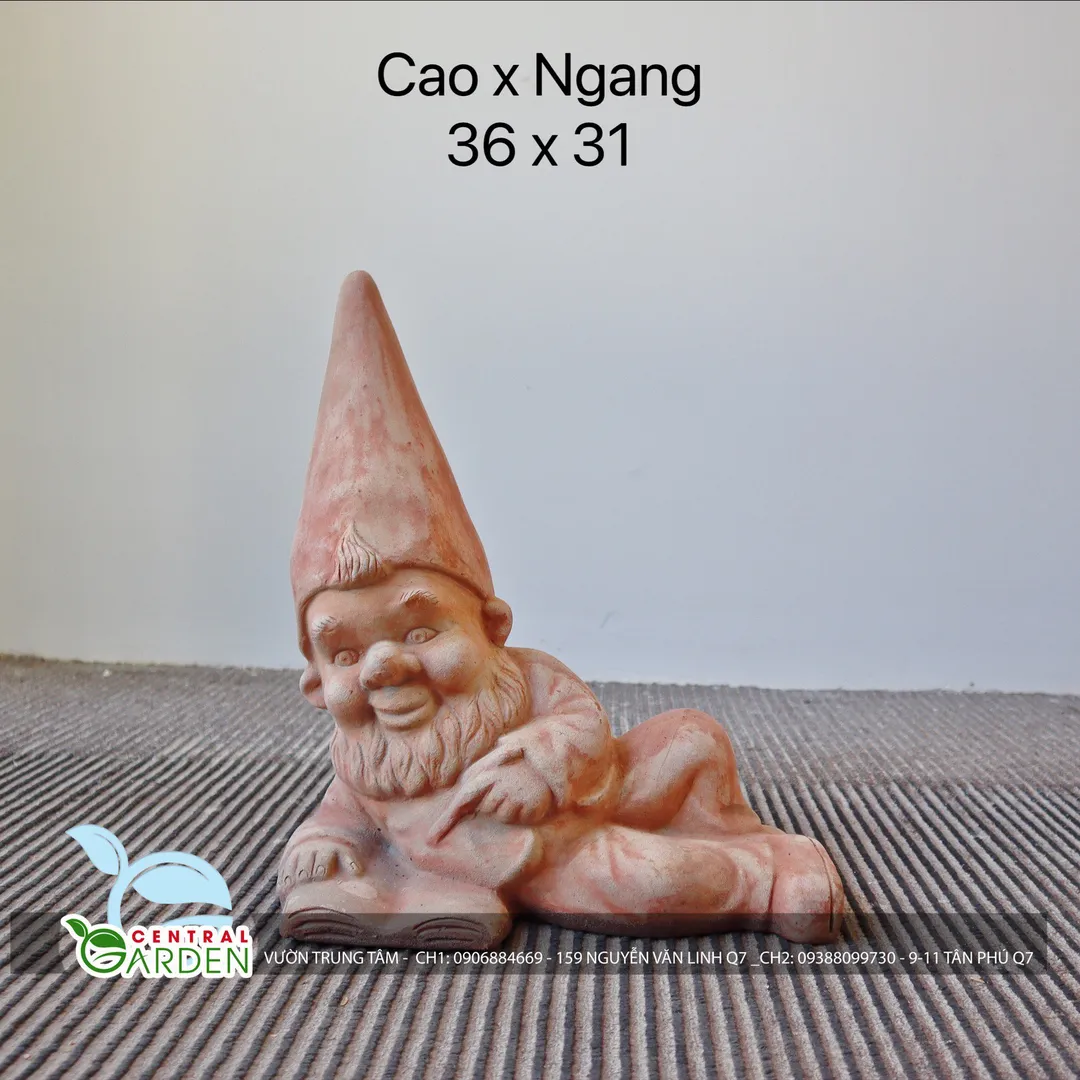 TƯỢNG ĐẤT NUNG THẦN LÙN GIỮ VƯỜN NẰM