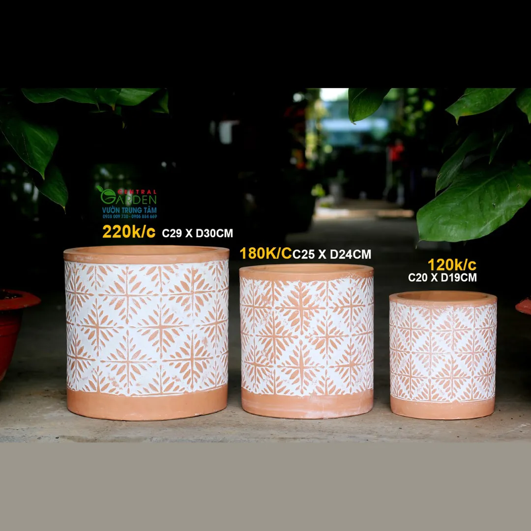 CHẬU ĐẤT NUNG TRỤ ĐỎ NHỎ 120