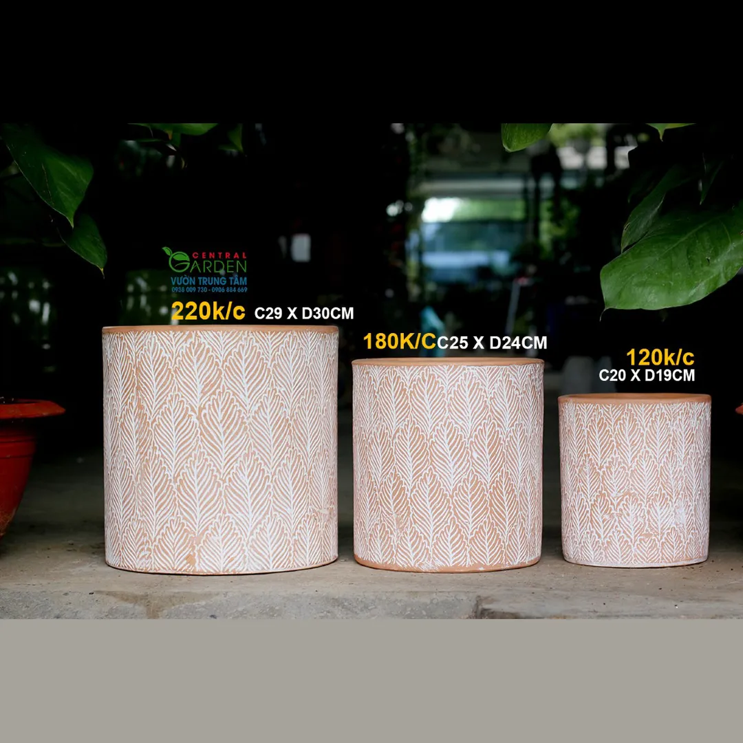 CHẬU ĐẤT NUNG TRỤ ĐỎ NHỎ 120