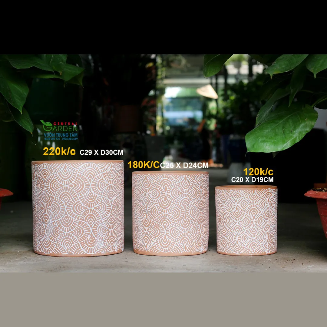 CHẬU ĐẤT NUNG TRỤ ĐỎ NHỎ 120