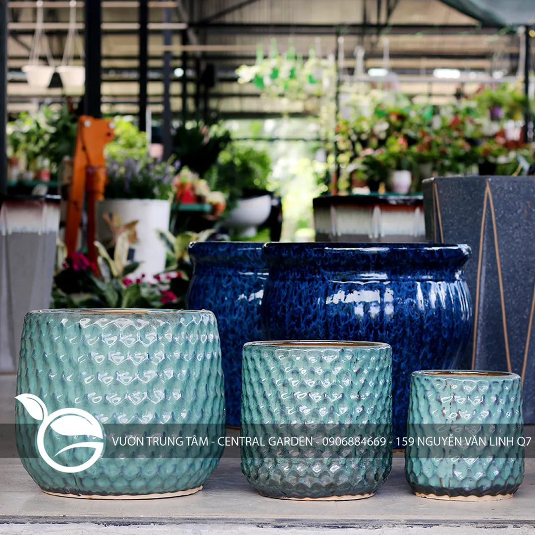 CHẬU MEN TỔ ONG TRUNG