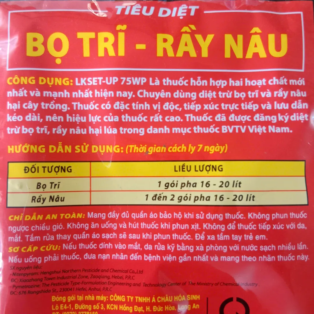 LKSET-UP: Hỗn Hợp Hoạt Chất Mạnh Diệt Bọ Trĩ và Rầy Nâu gói 10g