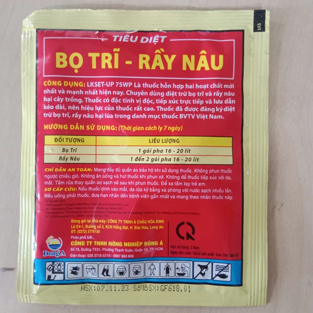 LKSET-UP: Hỗn Hợp Hoạt Chất Mạnh Diệt Bọ Trĩ và Rầy Nâu gói 10g