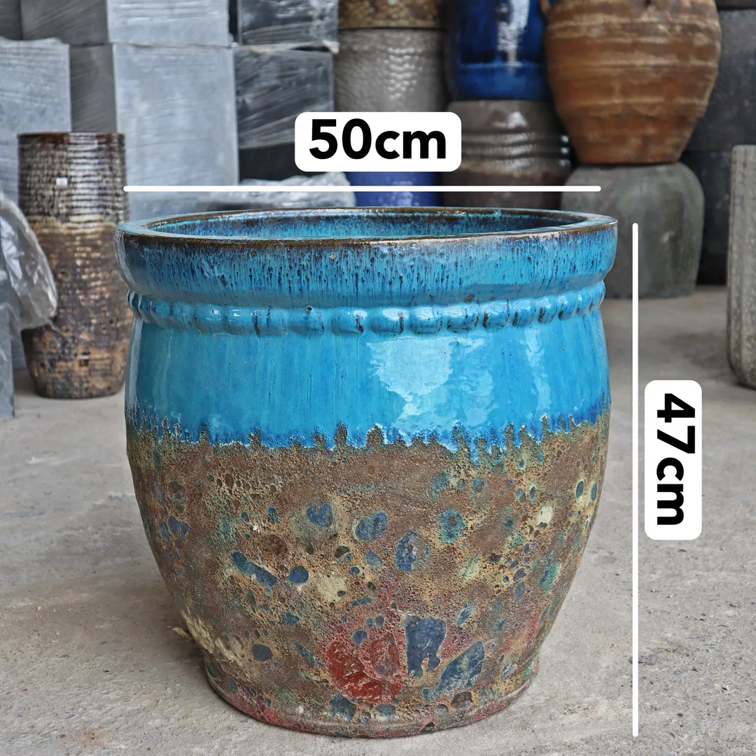 CHẬU MEN SÔI XUẤT KHẨU 50X47