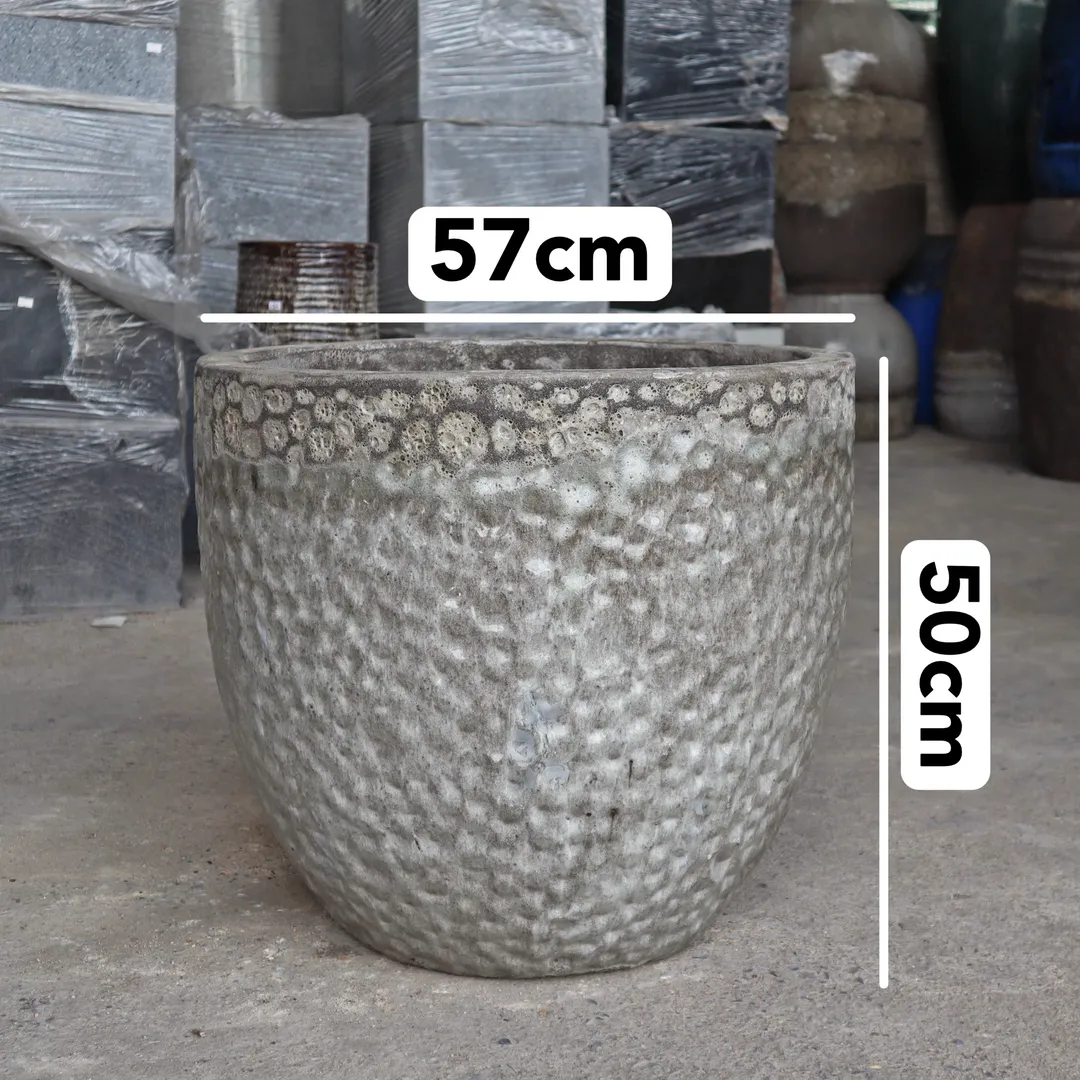 CHẬU MEN SÔI XUẤT KHẨU 57X50