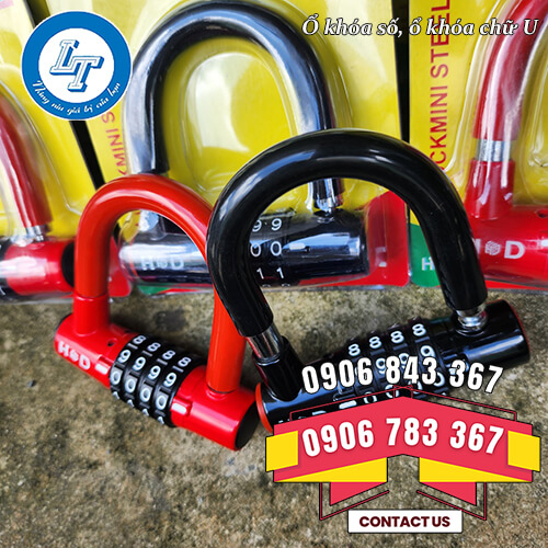 ổ khóa chữ U, khóa số giá rẻ chống trộm 2 ổ khóa chữ U, khóa số giá rẻ chống trộm 2