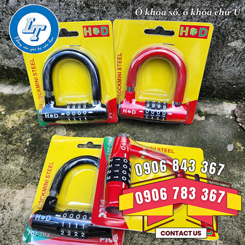 ổ khóa chữ U, khóa số giá rẻ chống trộm 4 ổ khóa chữ U, khóa số giá rẻ chống trộm 4