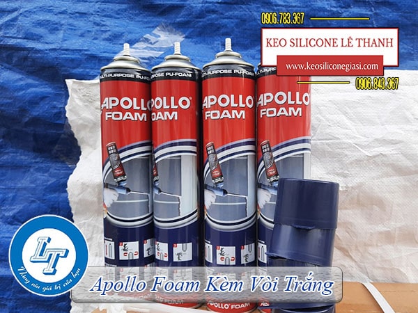 keo Apollo Foam kèm vòi trắng cách âm, cách nhiệt hiệu quả keo Apollo Foam kèm vòi trắng cách âm, cách nhiệt hiệu quả