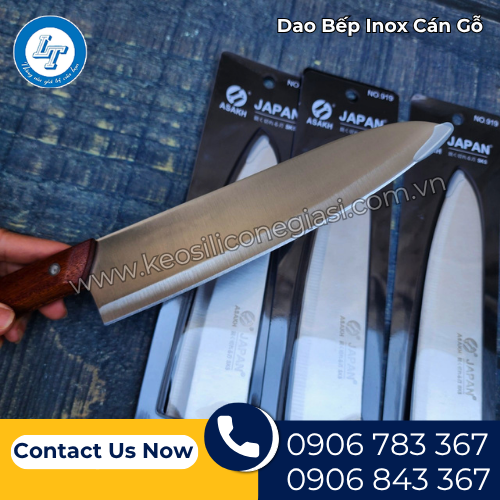 dao bếp inox cán gỗ chắc tay bén lâu, giá sỉ tốt 4 dao bếp inox cán gỗ chắc tay bén lâu, giá sỉ tốt 4