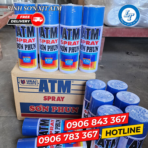 Bình xịt phun sơn ATM giá sỉ màu thông dụng 6 Bình xịt phun sơn ATM giá sỉ màu thông dụng 6