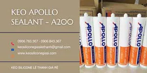 KEO SILICONE APOLLO TRẮNG SỮA, TRONG, XÁM, ĐEN A200 SIÊU DÍNH