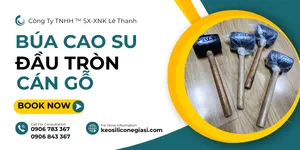 BÚA CAO SU TRÒN ĐẦU êm - cán gỗ chắc tay - giá rẻ