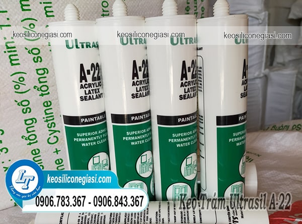 đại lý bỏ sỉ keo trám tường bị nứt màu trắng chai 290ml ultrasil a22