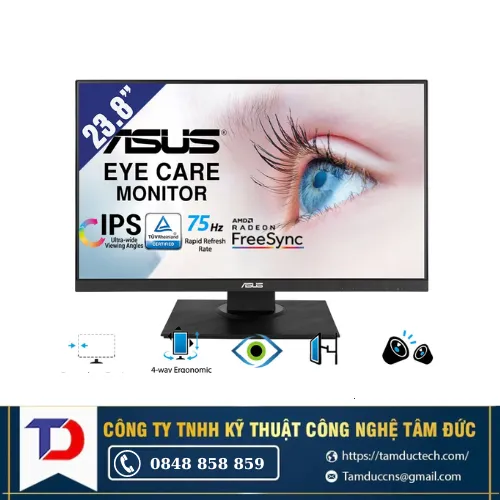 Màn hình máy tính LCD ASUS VA24DQLB 23.8"FHD 1920x1080| IPS| 75Hz| 5ms