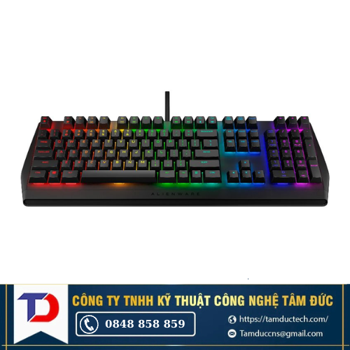 Bàn phím cơ Dell Gaming Alienware RGB AW410K (Có dây - Kết nối USB)