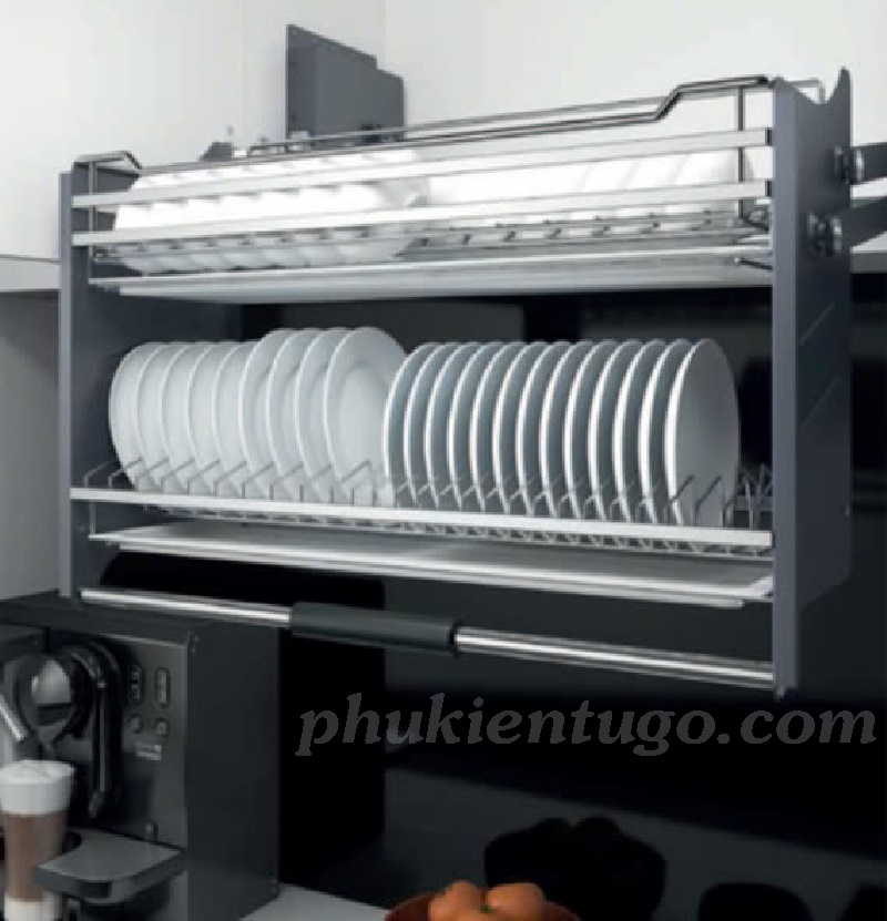 Kệ chén nâng hạ 2 tầng inox 304 -BNH304 Kệ chén nâng hạ 2 tầng inox 304 -BNH304