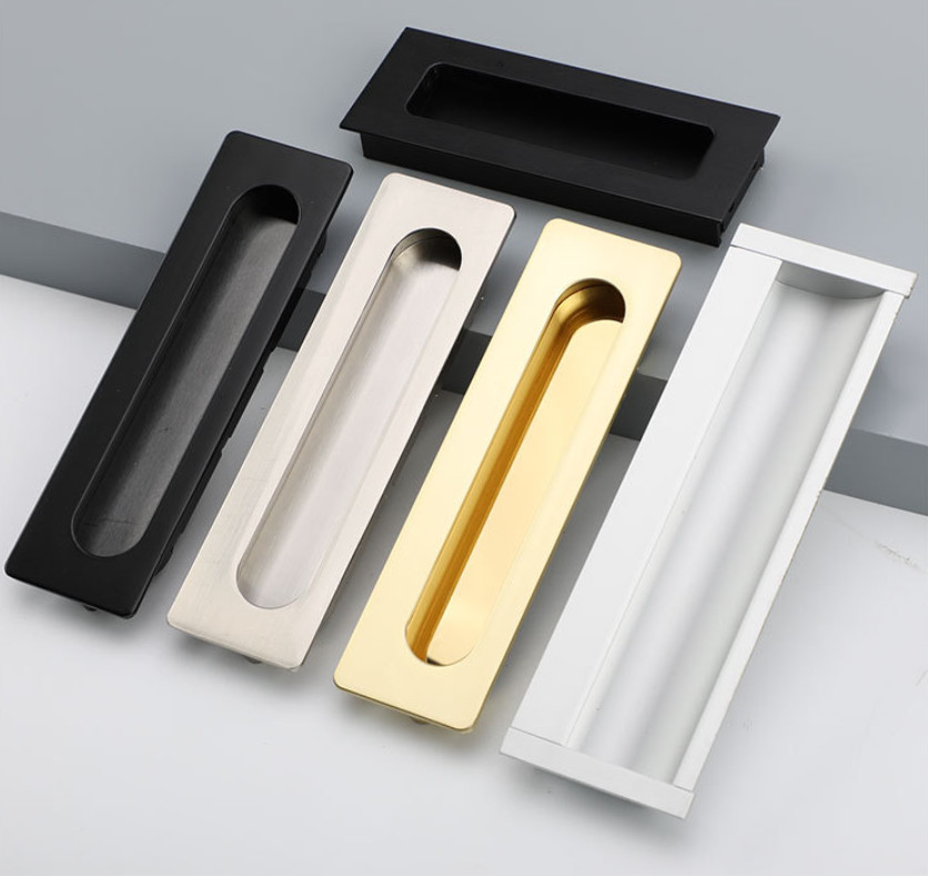 Tay nắm âm hộc kéo nhôm bạc TN5763-128mm Tay nắm âm hộc kéo nhôm bạc TN5763-128mm