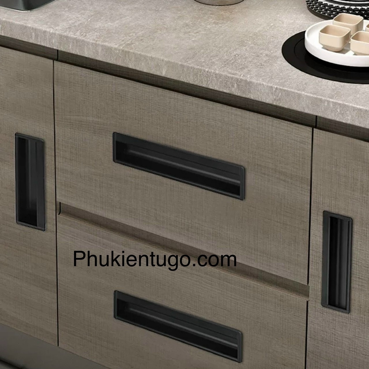 Tay nắm âm dài màu đen 400mm Tay nắm âm dài màu đen 400mm