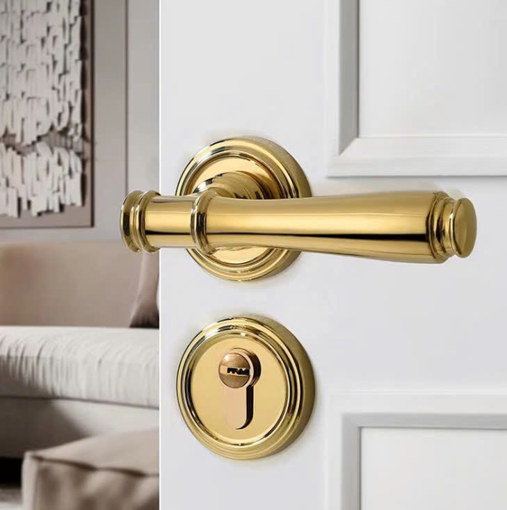 Khoá cửa phòng ngủ tân cổ điển PVD 9196 Khoá cửa phòng ngủ tân cổ điển PVD 9196