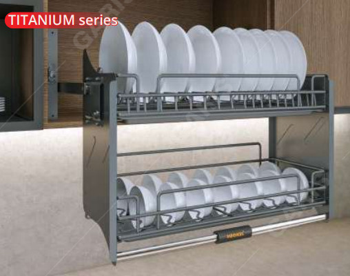 Kệ chén 2 tầng nâng hạ Garis ML06N Giá nâng hạ bát đĩa, Garis ML06N