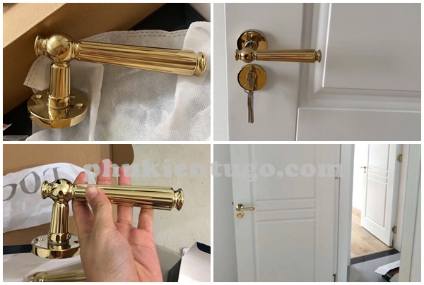 Hình ảnh thực tế khóa tay gạt cổ điển Châu Âu Hình ảnh thực tế khóa tay gạt cổ điển Châu Âu