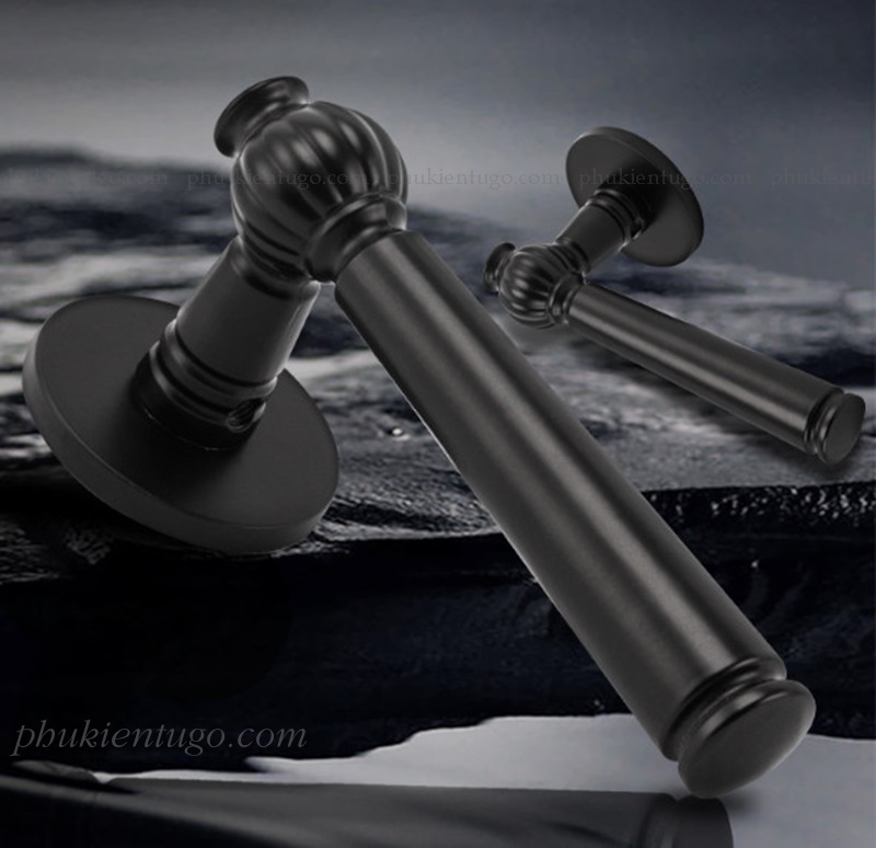 Khóa cửa màu đen tân cổ điển 1813-A44D