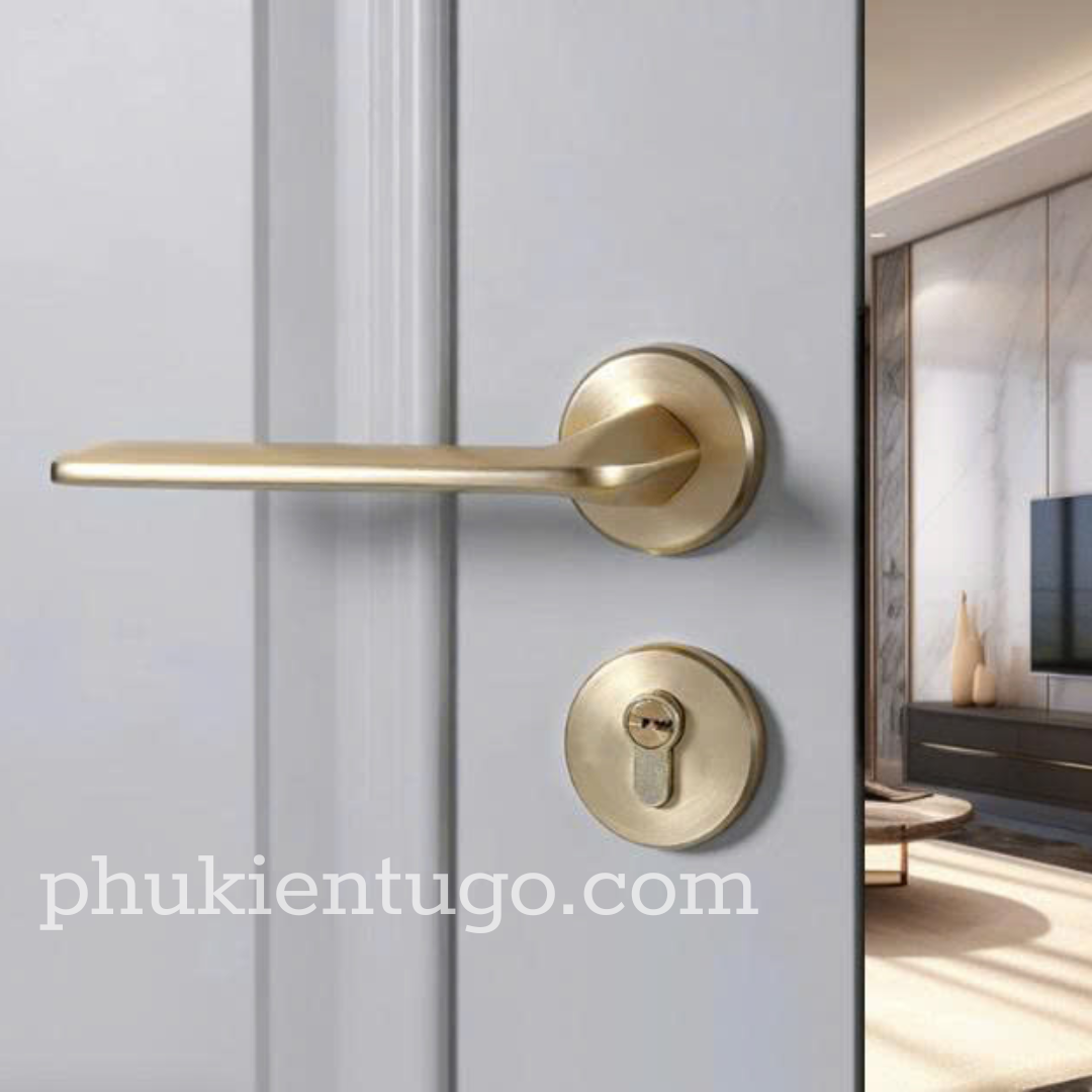 Khóa cửa phòng ngủ màu vàng mờ Khóa cửa phòng ngủ màu vàng mờ