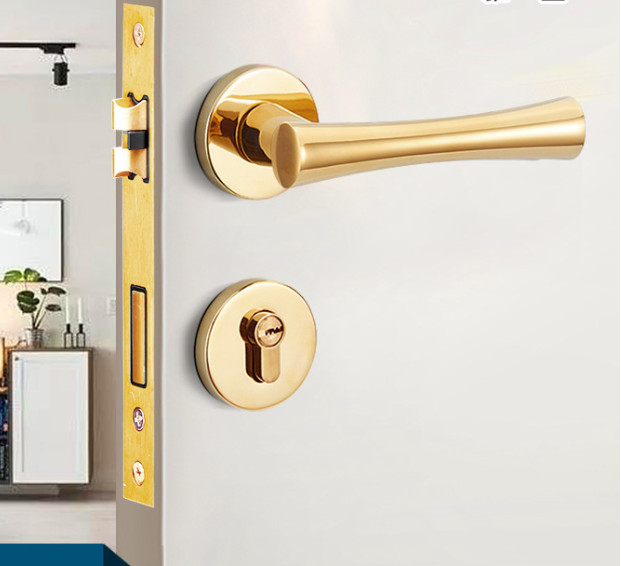 Khoá tay gạt kiểu eo vàng bóng PVD A01-05 Khoá tay gạt kiểu eo vàng bóng PVD A01-05