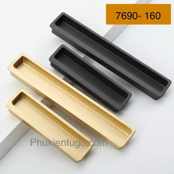 Tay nắm âm cửa lùa màu vàng nhạt bản nhỏ 