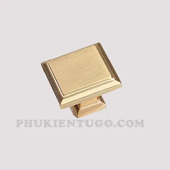 Tay nắm đồng vuông mạ vàng gold